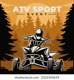 ATV sport event illustration vector premium , good for banner, poster, wallpaper