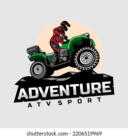 VECTOR DE ICONOS DE LOGOTIPO DE DISEÑO DE ILUSTRACIÓN ATV SPORTS