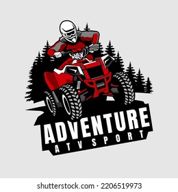 VECTOR DE ICONOS DE LOGOTIPO DE DISEÑO DE ILUSTRACIÓN ATV SPORTS