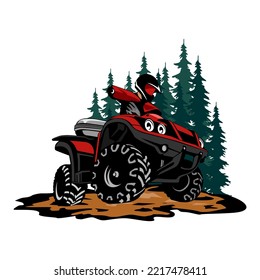 VECTOR DE ICONOS DE LOGOTIPO DE DISEÑO DE ILUSTRACIÓN ATV SPORTS