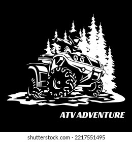 VECTOR DE ICONOS DE LOGOTIPO DE DISEÑO DE ILUSTRACIÓN ATV SPORTS