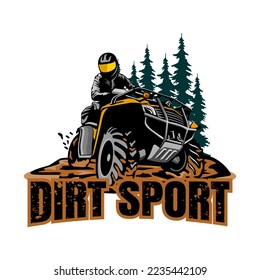 VECTOR DE ICONOS DE LOGOTIPO DE DISEÑO DE ILUSTRACIÓN ATV SPORTS