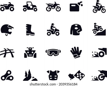 ATV, UTV and Dirt Bike Icons vector design 