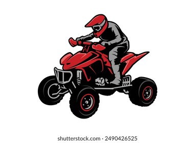 ILUSTRACIÓN VECTORIAL ATV, pegatina, con fondo blanco