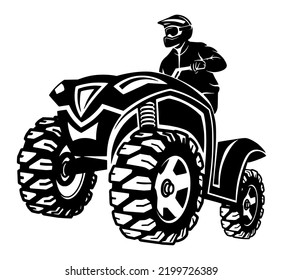 vector ATV, vector de silueta, patrón abstracto de ilustración aislada sobre fondo blanco