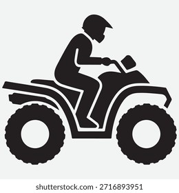 Icono del vehículo de Atv, vehículo de Atv Vector negro ATV Quad Bike Icono aislado de la silueta para Off-Road Adventure