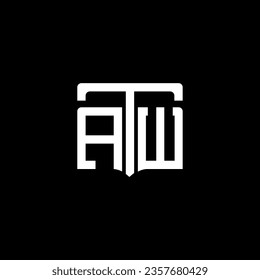 ATW abstract monogram logo design. ATW monogram, minimalist, triangle, hexagon, unique modern flat abstract logo design
