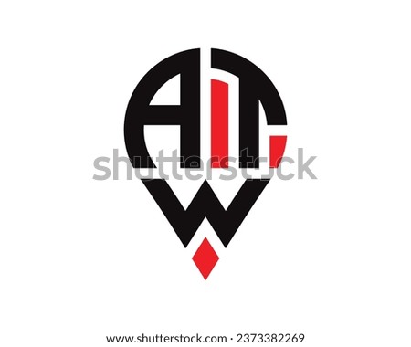 ATW letter location shape logo design. ATW letter location logo simple design. Zdjęcia stock © 