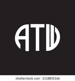 ATW letter logo design on black background. ATW 
creative initials letter logo concept. 
