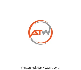 Plantilla de vectores creativos para el concepto de logotipo de círculo de enlace moderno ATW.