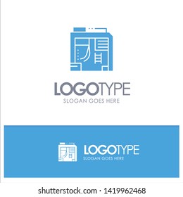 Atx, Box, Case, Computer Blue Solid Logo with place for tagline