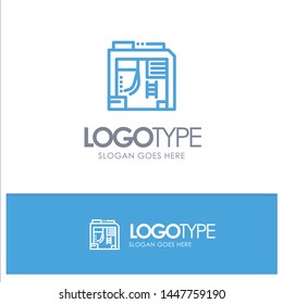 Atx, Box, Case, Computer Blue outLine Logo with place for tagline
