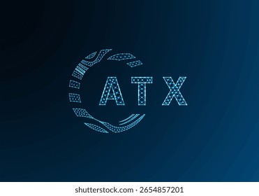 Diseño de Vector de logotipo de letra baja poli ATX. Diseño de logotipo de poliéster inferior ATX. ATX único diseño de logotipo de baja poli.