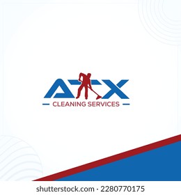 Plantilla de logotipo de servicios de limpieza de letras XTA ATX en diseño de vectores de estilo minimo creativo moderno