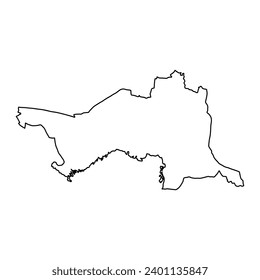 Atyrau region map, administrative division of Kazakhstan. Vector illustration.