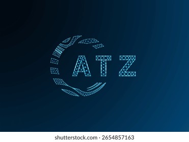 Diseño de Vector de logotipo de letra poli baja ATZ. Diseño de logotipo de poliéster inferior ATZ. ATZ diseño único de logotipo de baja poli.