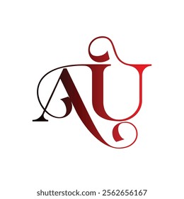 au abstract alphabet vector icon design monogram, initial letters logo emblem