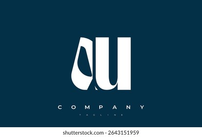 AU Abstract Geometric Logo Design. Modern and elegant logo design with simplistic typography elements, showcasing branding excellence.