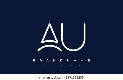 AU Abstract letter logo. This logo icon incorporate with abstract shape in the creative way