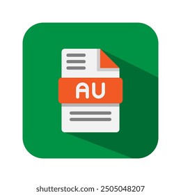 Au audio file format icons. extension,documen, files type icon. Vector illustration.