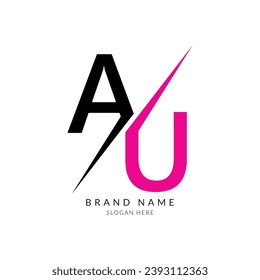 au black pink letter logo template design.