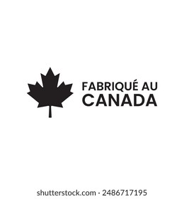 Ilustraciones de stock con el logo de Fabriqué au Canada. Icono de hoja de arce.