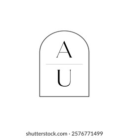 AU Classic Monogram.Modern Creative AU Logo Design. icon initial Based Monogram and Letters in Luxury vector.