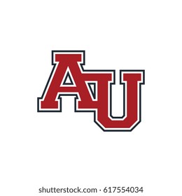 au combination of uppercase initials red black logo