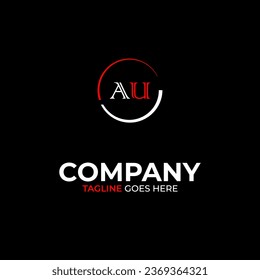 AU creative modern letters logo design template