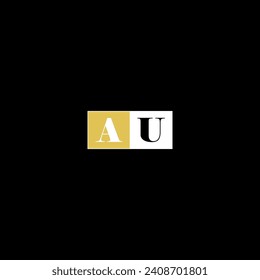 AU creative modern letters logo design template