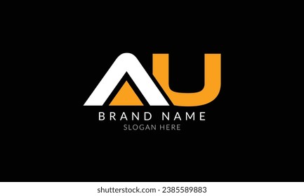 au creative white orange letter logo design.