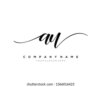 AU handwriting initial  logo vector