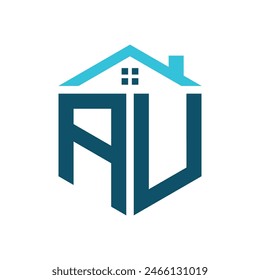 AU House Logo Design Template. Letter AU Logo for Real Estate, Construction or any House Related Business