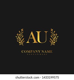 AU Initial beauty floral logo template