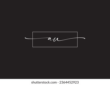 AU initial handwriting letter  logo design vector design