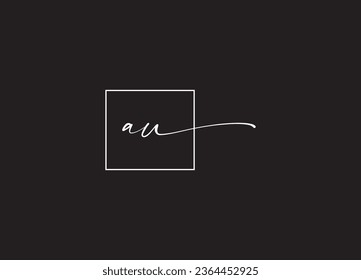 AU initial handwriting letter  logo design vector design