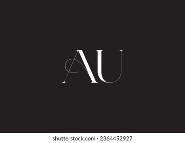 AU initial handwriting letter  logo design vector design