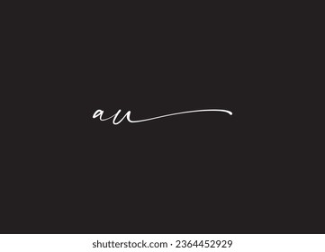 AU initial handwriting letter  logo design vector design