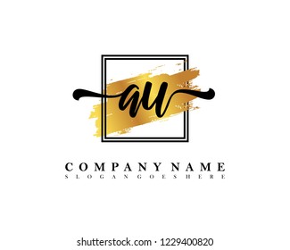 AU Initial handwriting logo concept