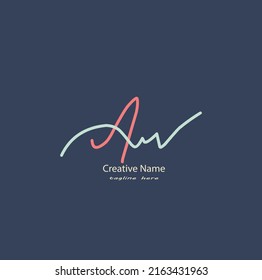 Au Initial Handwriting Logo Illustrations and Vectors