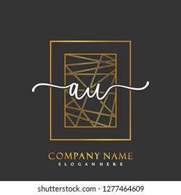 AU Initial Handwriting logo template vector