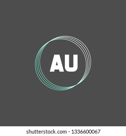 AU  Initial Handwriting logo template vector