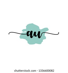 AU  Initial Handwriting logo template vector