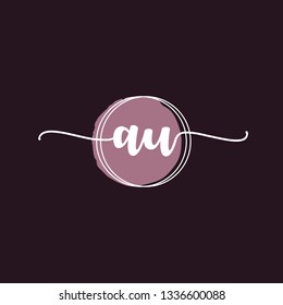 AU  Initial Handwriting logo template vector