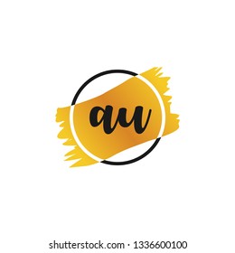 AU  Initial Handwriting logo template vector