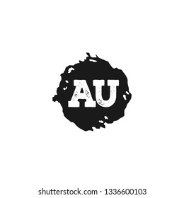 AU  Initial Handwriting logo template vector