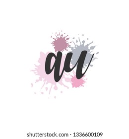 AU  Initial Handwriting logo template vector