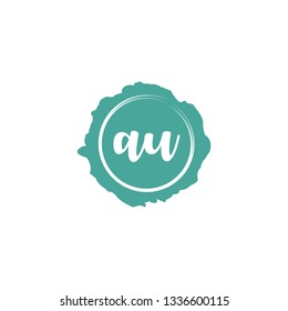 AU  Initial Handwriting logo template vector