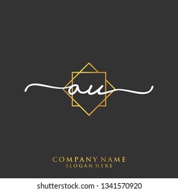 AU Initial handwriting logo template