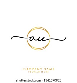 AU Initial handwriting logo template